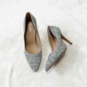 Charles David Pact Glittering Silver Pumps size 10 wedding evening heels